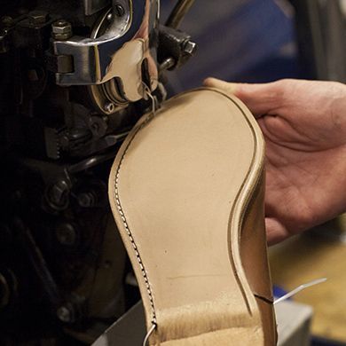 schoen gestikt in groef